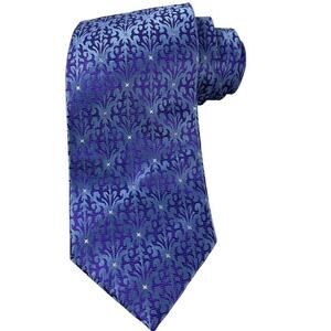 Ateseta Sartoriale Mens Violet Purple Blue 100% Silk Necktie Neck Tie 3.25"